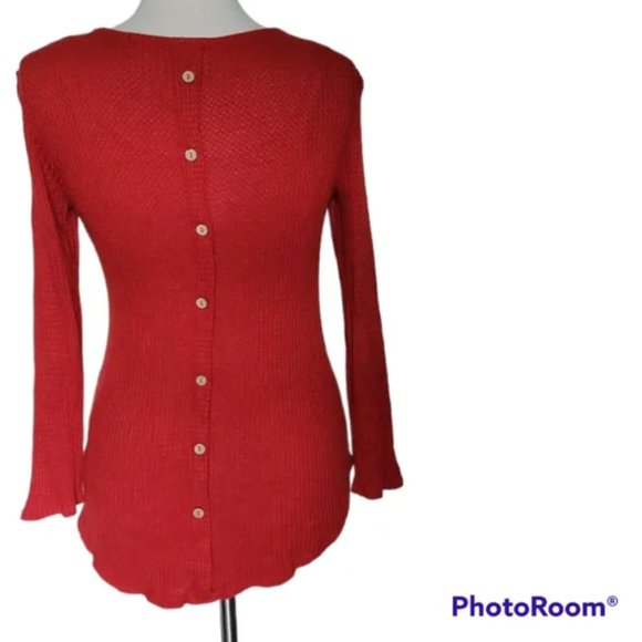 Francesca's | NWT Lana Button Back Waffle Knit Top - Picture 7 of 16